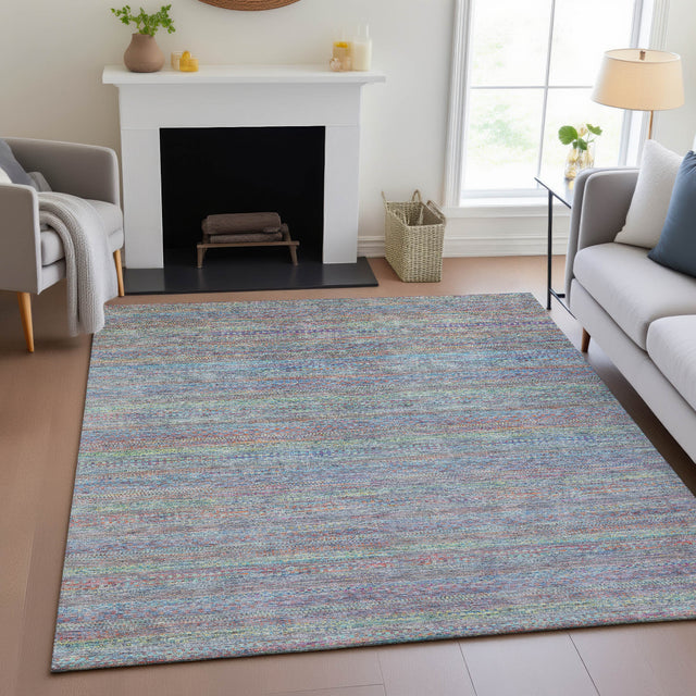 Addison Chantille ACN2148 Stripes Machine Made Transitional Blue Rug