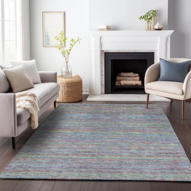 Addison Chantille ACN2148 Stripes Machine Made Transitional Blue Rug