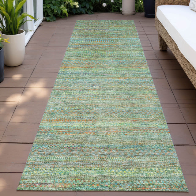 Addison Chantille ACN2148 Stripes Machine Made Transitional Green Rug