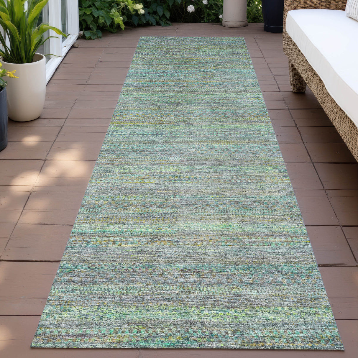 Addison Chantille ACN2148 Stripes Machine Made Transitional Pewter Rug