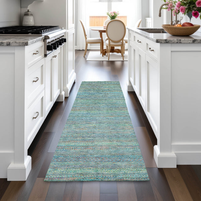 Addison Chantille ACN2148 Stripes Machine Made Transitional Teal Rug