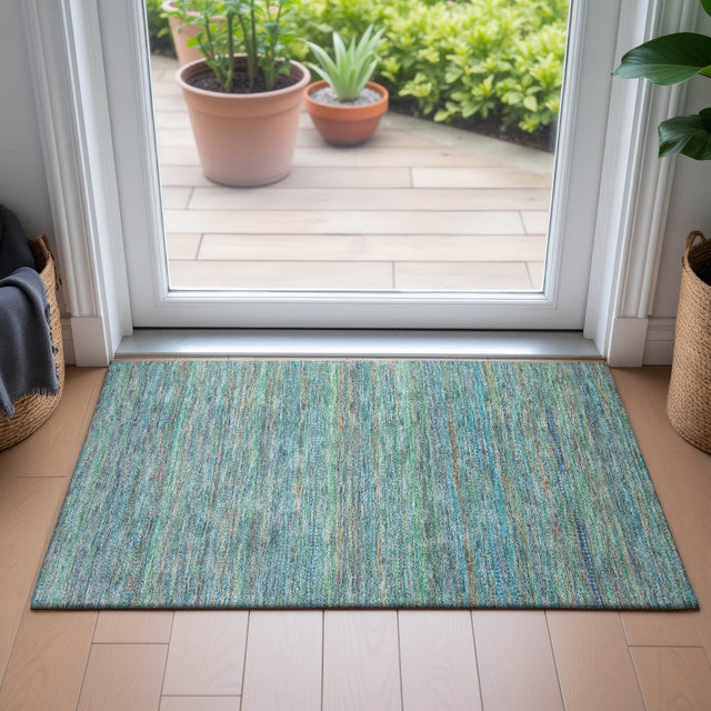 Addison Chantille ACN2148 Stripes Machine Made Transitional Teal Rug