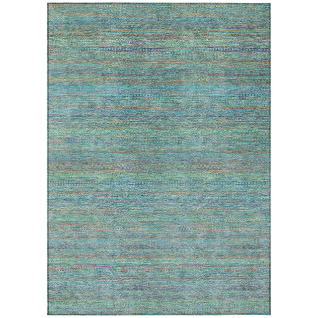 Addison Chantille ACN2148 Stripes Machine Made Transitional Teal Rug