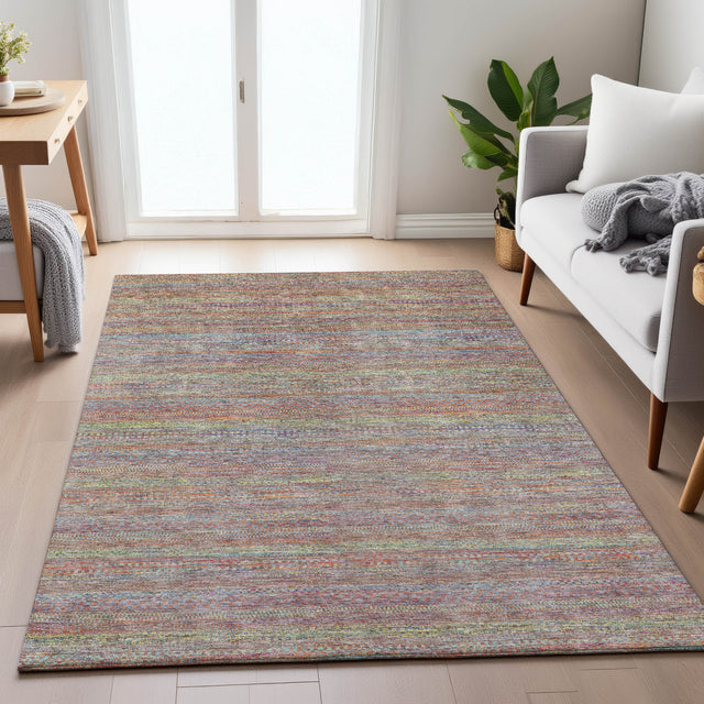 Addison Chantille ACN2148 Stripes Machine Made Transitional Terracotta Rug