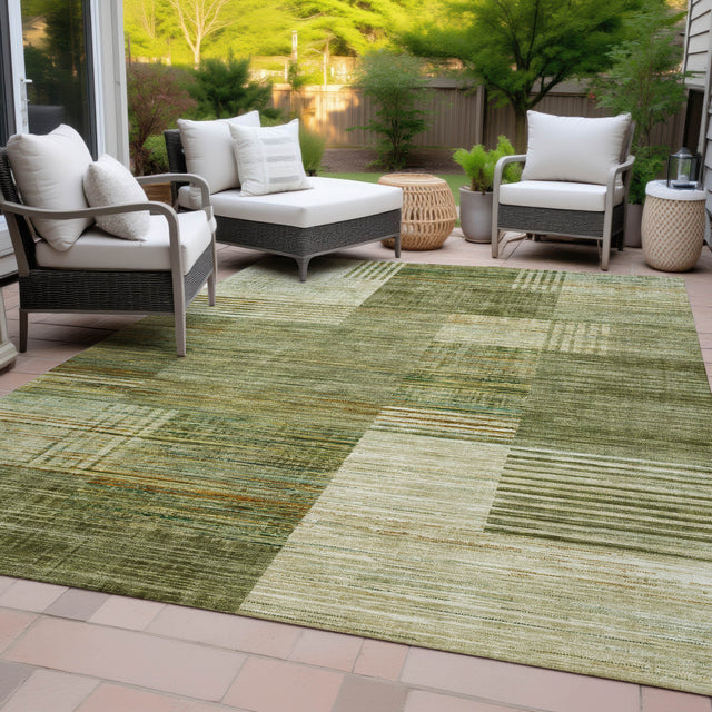 Addison Chantille ACN2149 Geometric Machine Made Transitional Aloe Rug