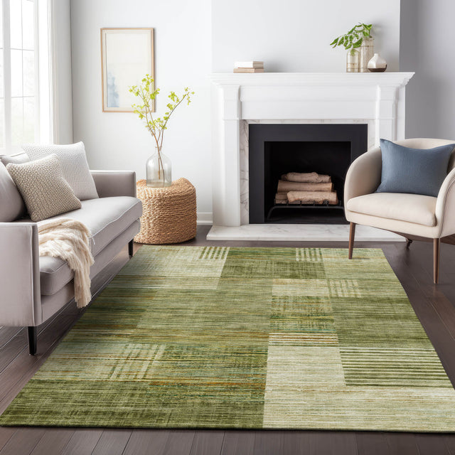 Addison Chantille ACN2149 Geometric Machine Made Transitional Aloe Rug