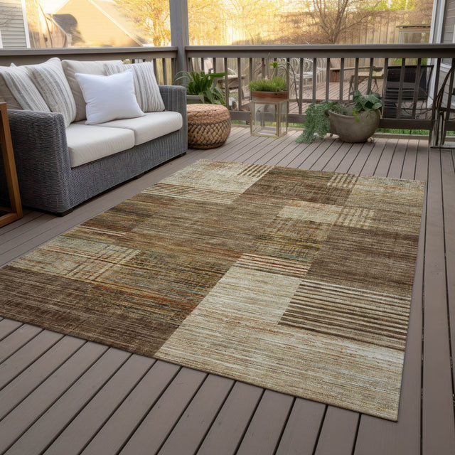 Addison Chantille ACN2149 Geometric Machine Made Transitional Brown Rug