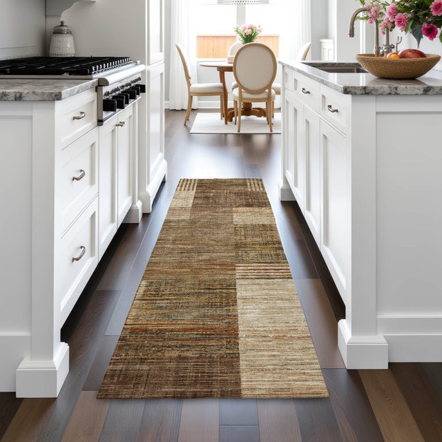 Addison Chantille ACN2149 Geometric Machine Made Transitional Brown Rug