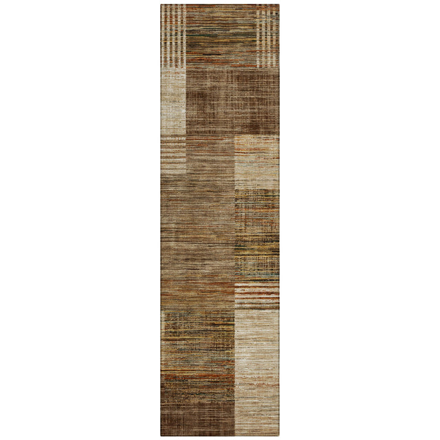 Addison Chantille ACN2149 Geometric Machine Made Transitional Brown Rug