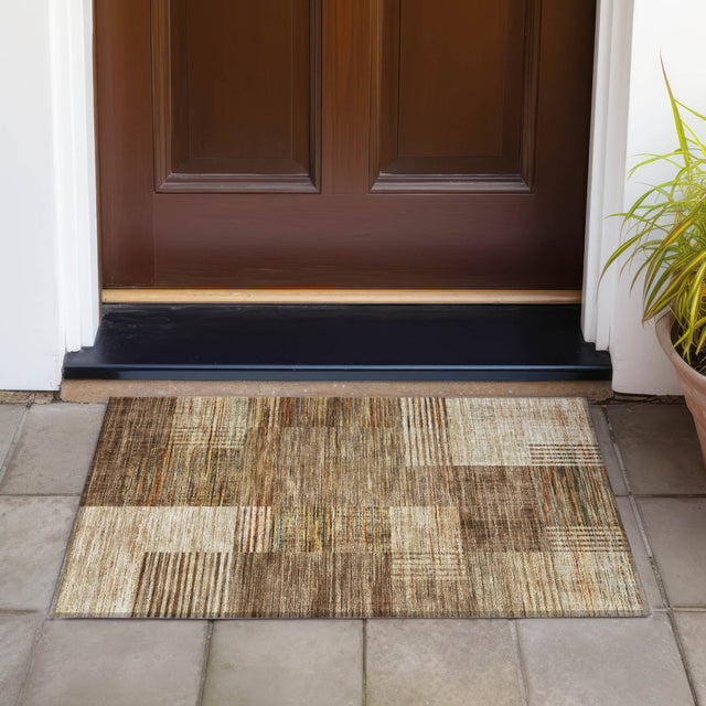 Addison Chantille ACN2149 Geometric Machine Made Transitional Brown Rug