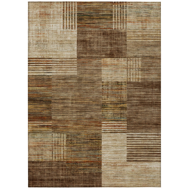 Addison Chantille ACN2149 Geometric Machine Made Transitional Brown Rug