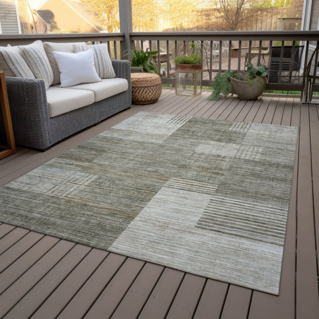 Addison Chantille ACN2149 Geometric Machine Made Transitional Pewter Rug