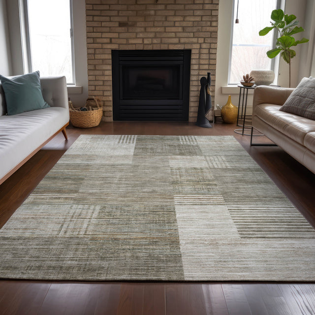 Addison Chantille ACN2149 Geometric Machine Made Transitional Pewter Rug