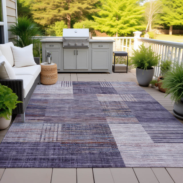 Addison Chantille ACN2149 Geometric Machine Made Transitional Plum Rug