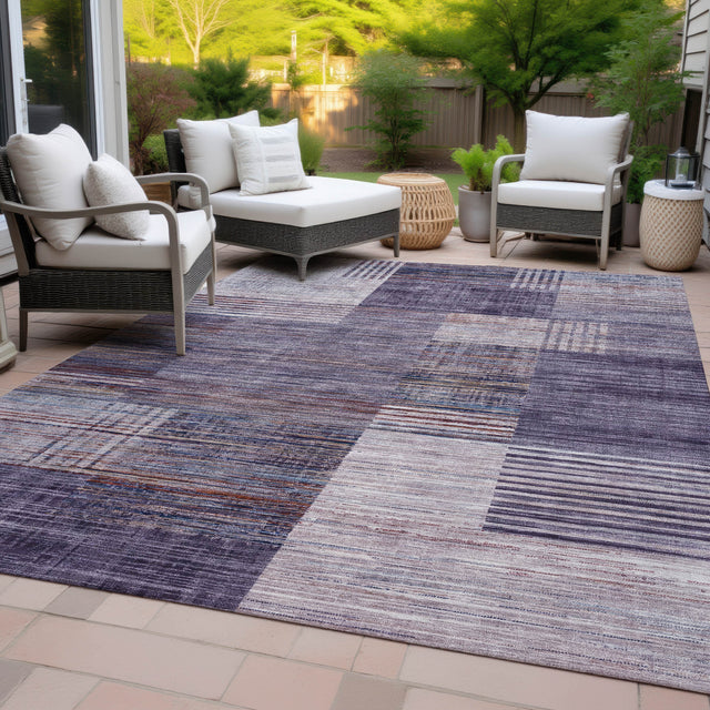 Addison Chantille ACN2149 Geometric Machine Made Transitional Plum Rug