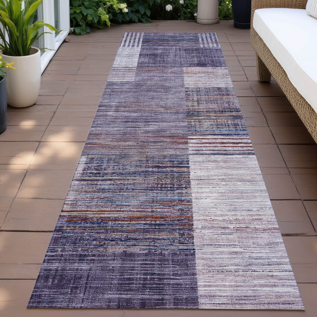 Addison Chantille ACN2149 Geometric Machine Made Transitional Plum Rug