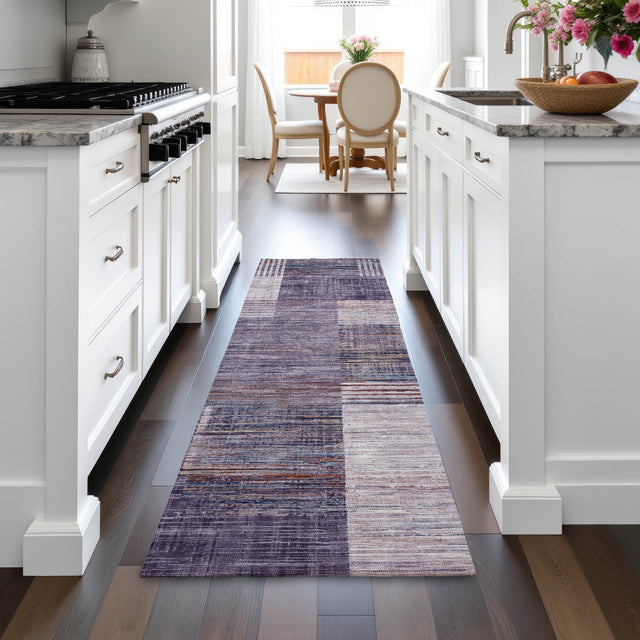 Addison Chantille ACN2149 Geometric Machine Made Transitional Plum Rug