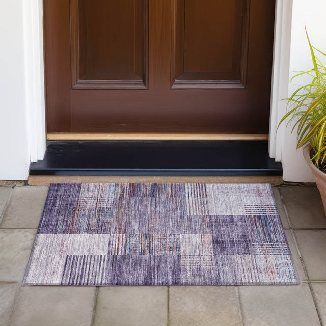 Addison Chantille ACN2149 Geometric Machine Made Transitional Plum Rug