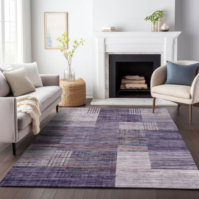 Addison Chantille ACN2149 Geometric Machine Made Transitional Plum Rug