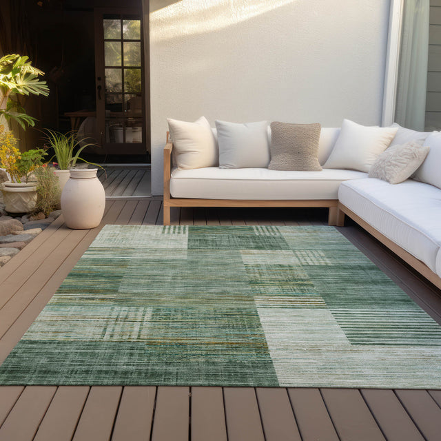 Addison Chantille ACN2149 Geometric Machine Made Transitional Teal Rug