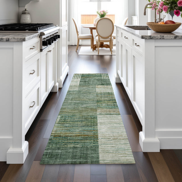 Addison Chantille ACN2149 Geometric Machine Made Transitional Teal Rug