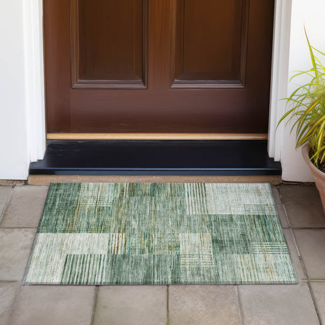 Addison Chantille ACN2149 Geometric Machine Made Transitional Teal Rug