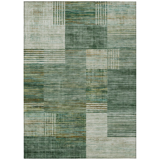 Addison Chantille ACN2149 Geometric Machine Made Transitional Teal Rug