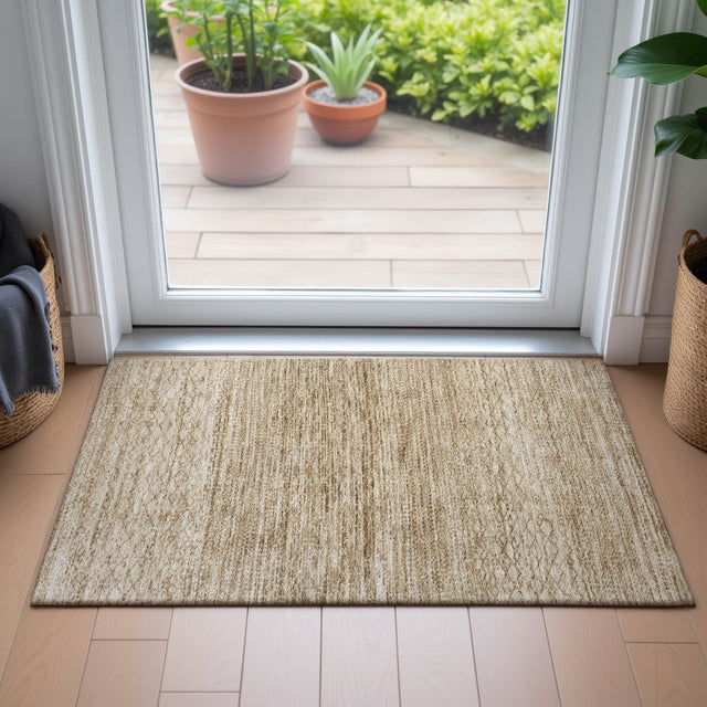 Addison Chantille ACN2150 Stripes Machine Made Transitional Beige Rug