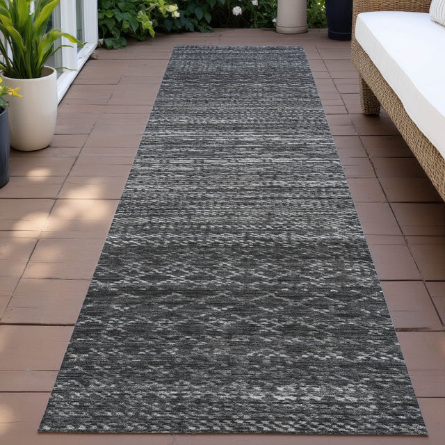 Addison Chantille ACN2150 Stripes Machine Made Transitional Charcoal Rug