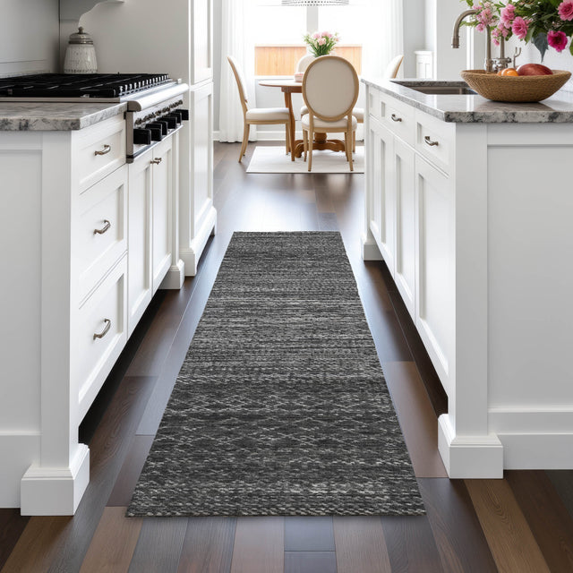 Addison Chantille ACN2150 Stripes Machine Made Transitional Charcoal Rug