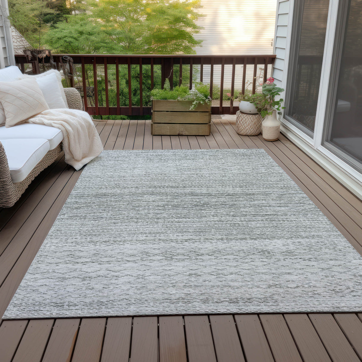 Addison Chantille ACN2150 Stripes Machine Made Transitional Gray Rug