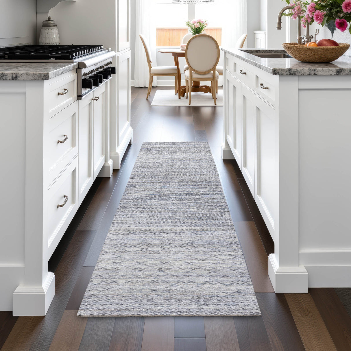 Addison Chantille ACN2150 Stripes Machine Made Transitional Sky Rug