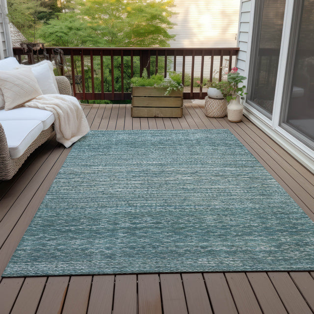 Addison Chantille ACN2150 Stripes Machine Made Transitional Teal Rug