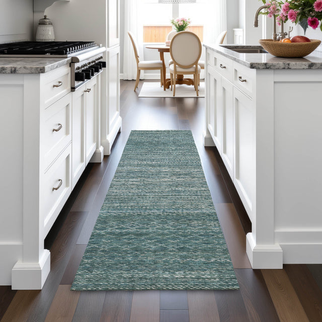 Addison Chantille ACN2150 Stripes Machine Made Transitional Teal Rug
