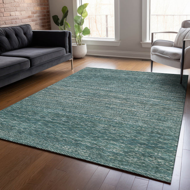 Addison Chantille ACN2150 Stripes Machine Made Transitional Teal Rug