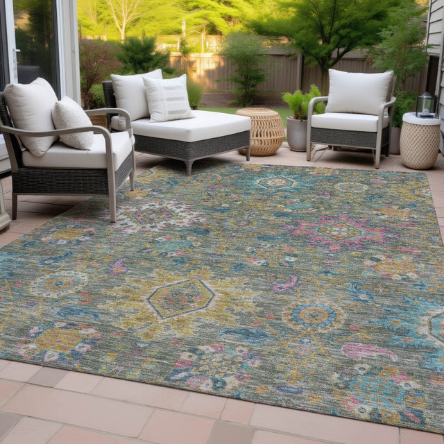 Addison Chantille ACN2151 Medallions Machine Made Traditional Aloe Rug