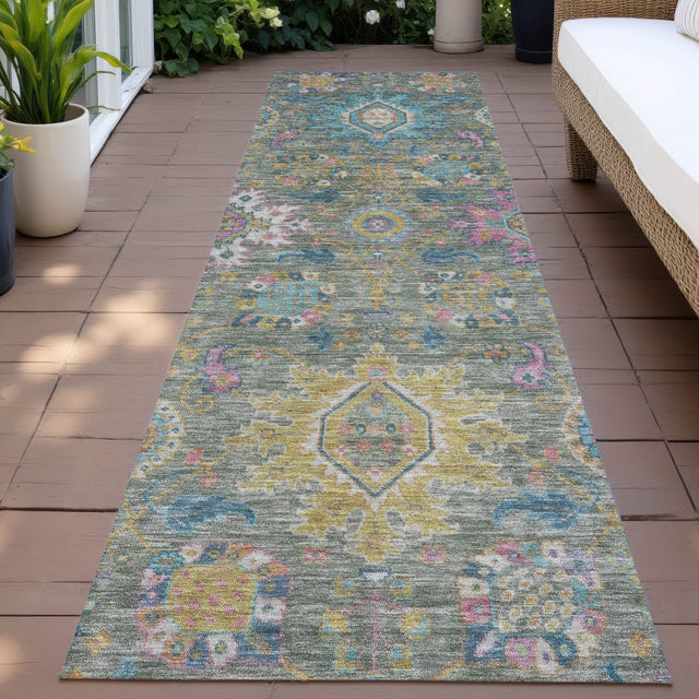 Addison Chantille ACN2151 Medallions Machine Made Traditional Aloe Rug