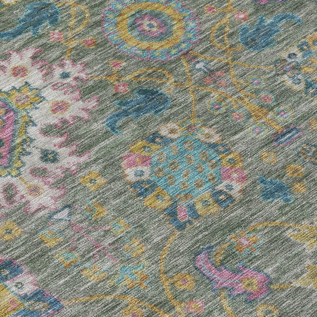 Addison Chantille ACN2151 Medallions Machine Made Traditional Aloe Rug