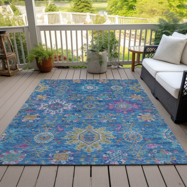 Addison Chantille ACN2151 Medallions Machine Made Traditional Blue Rug