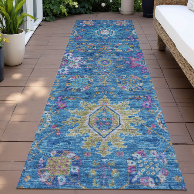 Addison Chantille ACN2151 Medallions Machine Made Traditional Blue Rug