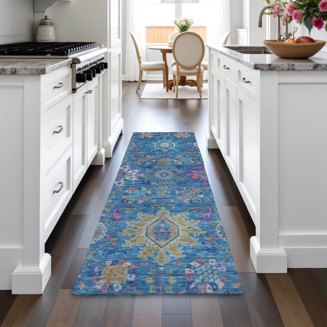 Addison Chantille ACN2151 Medallions Machine Made Traditional Blue Rug