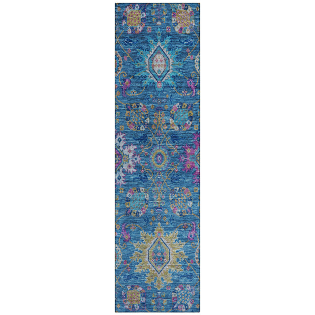 Addison Chantille ACN2151 Medallions Machine Made Traditional Blue Rug