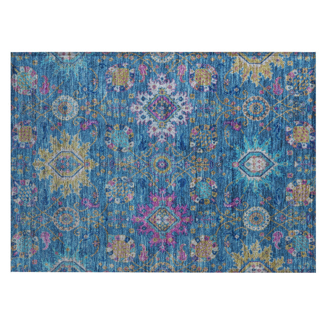 Addison Chantille ACN2151 Medallions Machine Made Traditional Blue Rug