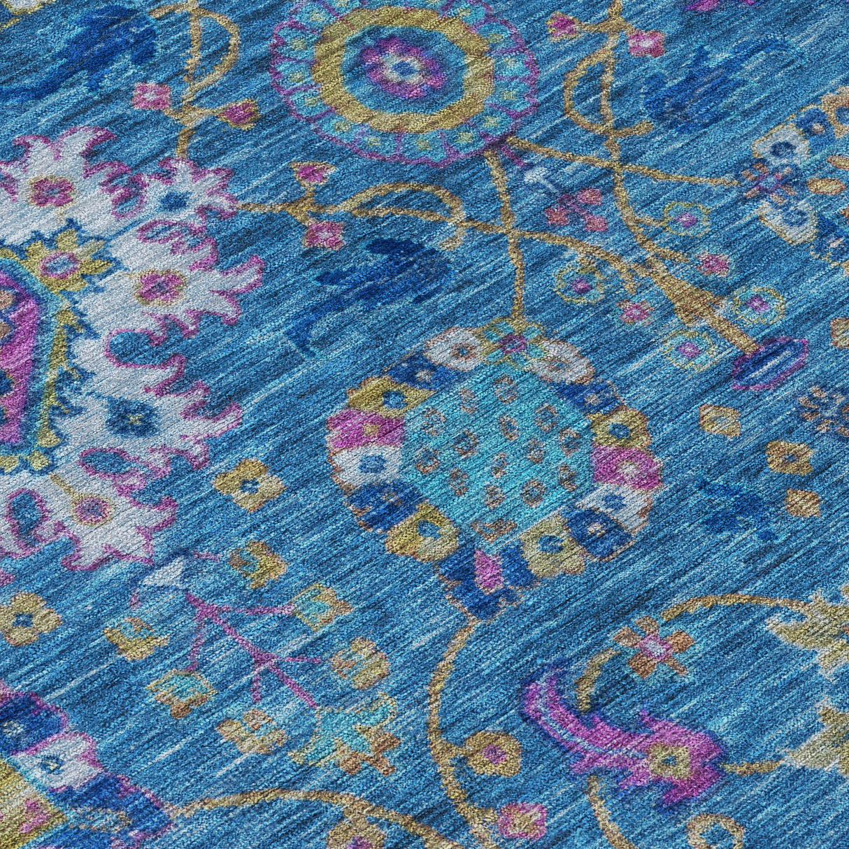 Addison Chantille ACN2151 Medallions Machine Made Traditional Blue Rug