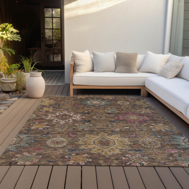 Addison Chantille ACN2151 Medallions Machine Made Traditional Chocolate Rug