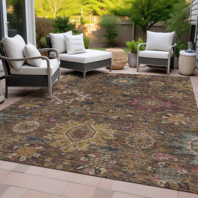 Addison Chantille ACN2151 Medallions Machine Made Traditional Chocolate Rug