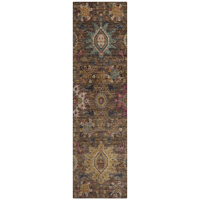 Addison Chantille ACN2151 Medallions Machine Made Traditional Chocolate Rug