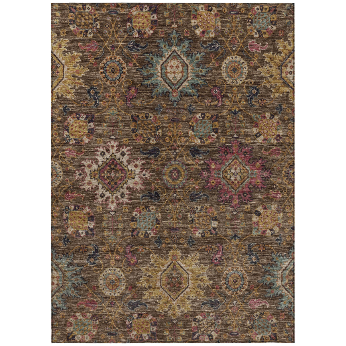 Addison Chantille ACN2151 Medallions Machine Made Traditional Chocolate Rug