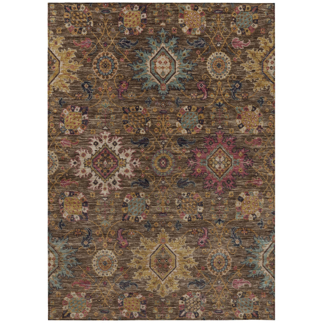 Addison Chantille ACN2151 Medallions Machine Made Traditional Chocolate Rug