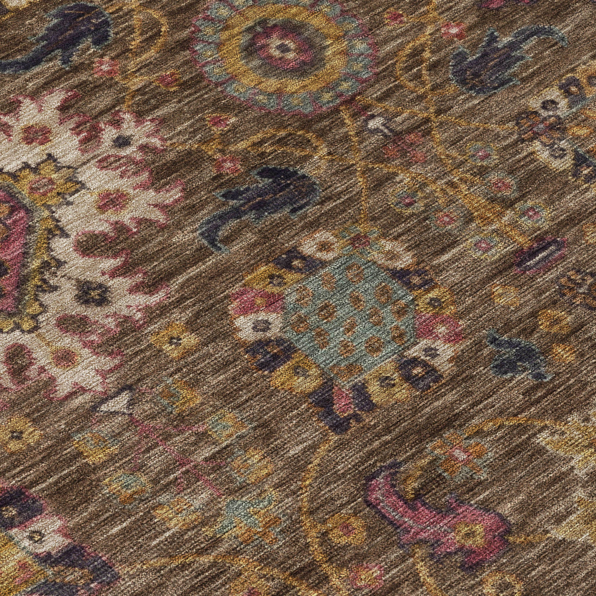 Addison Chantille ACN2151 Medallions Machine Made Traditional Chocolate Rug
